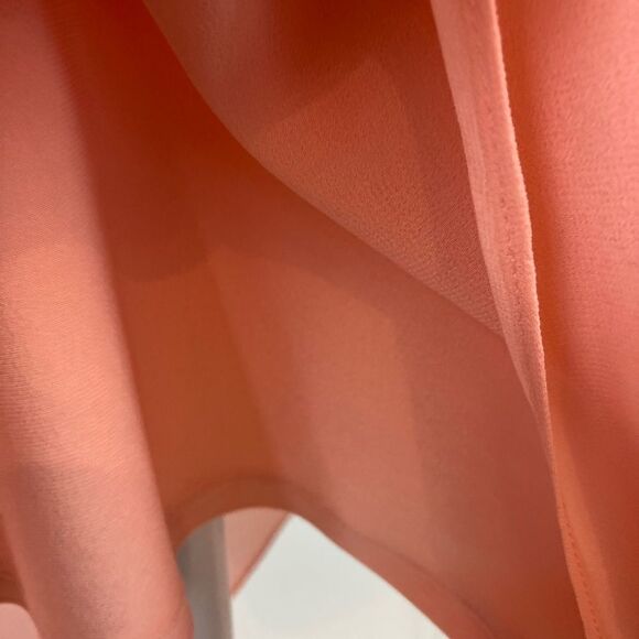 WHBM Peach Layered chiffon Asymmetrical Sleeveless cocktail or Occasion Dress - Picture 5 of 9